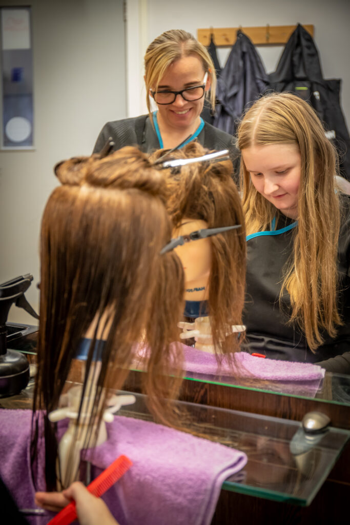 Young Person Learning Hairdressing