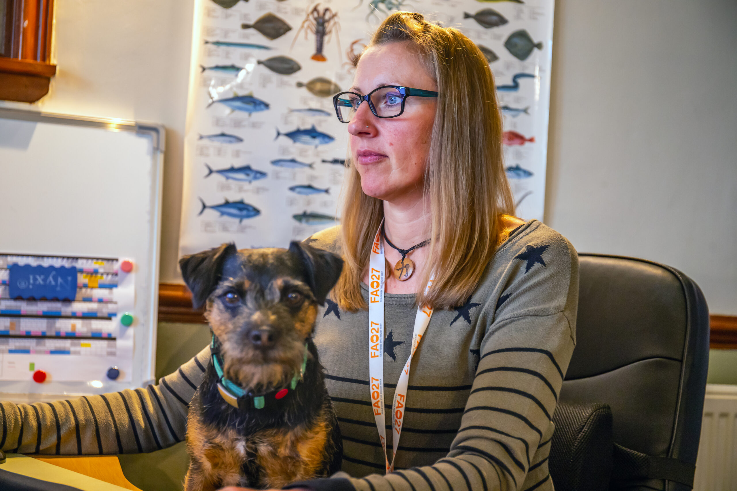 Person with Dog on Lap